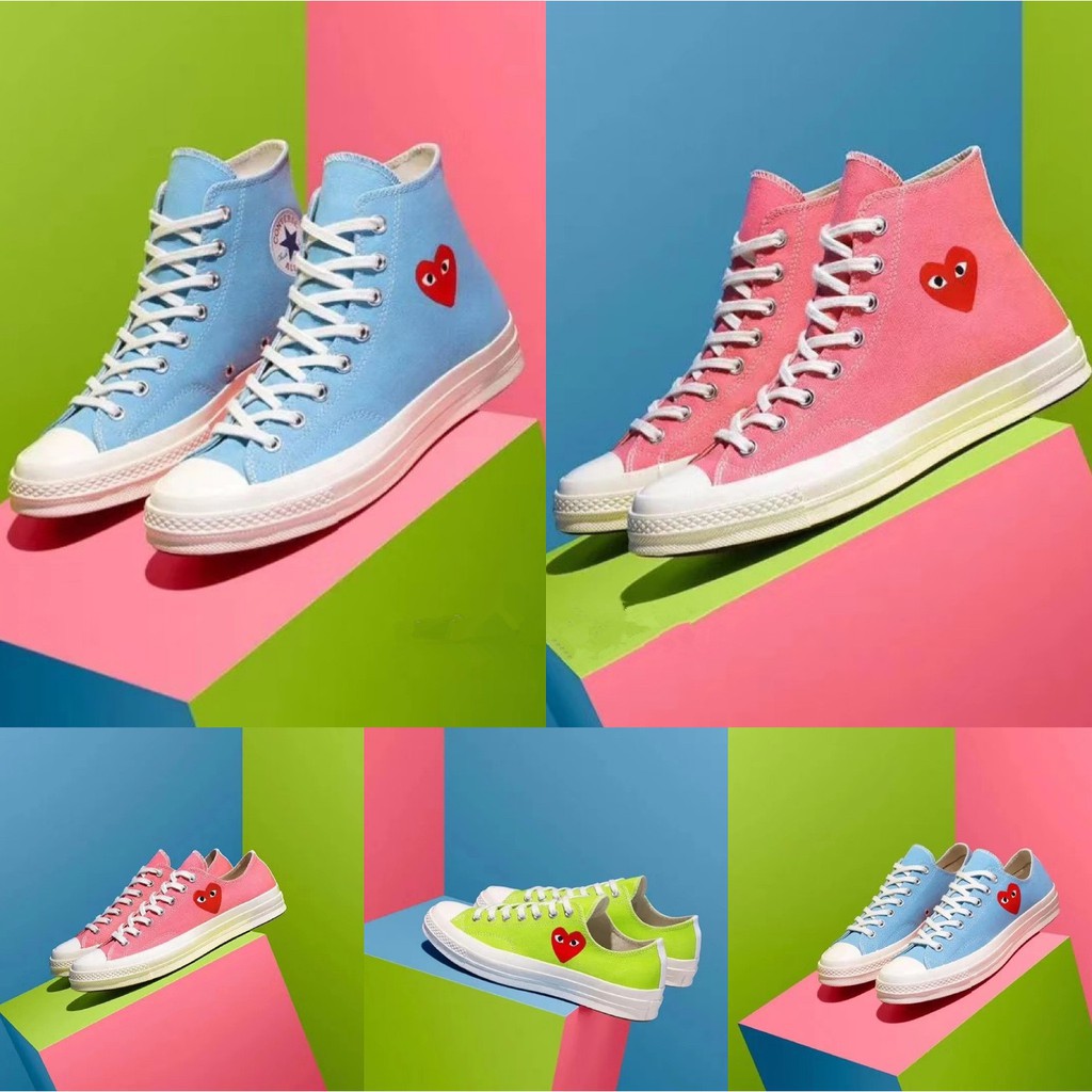 converse with heart blue