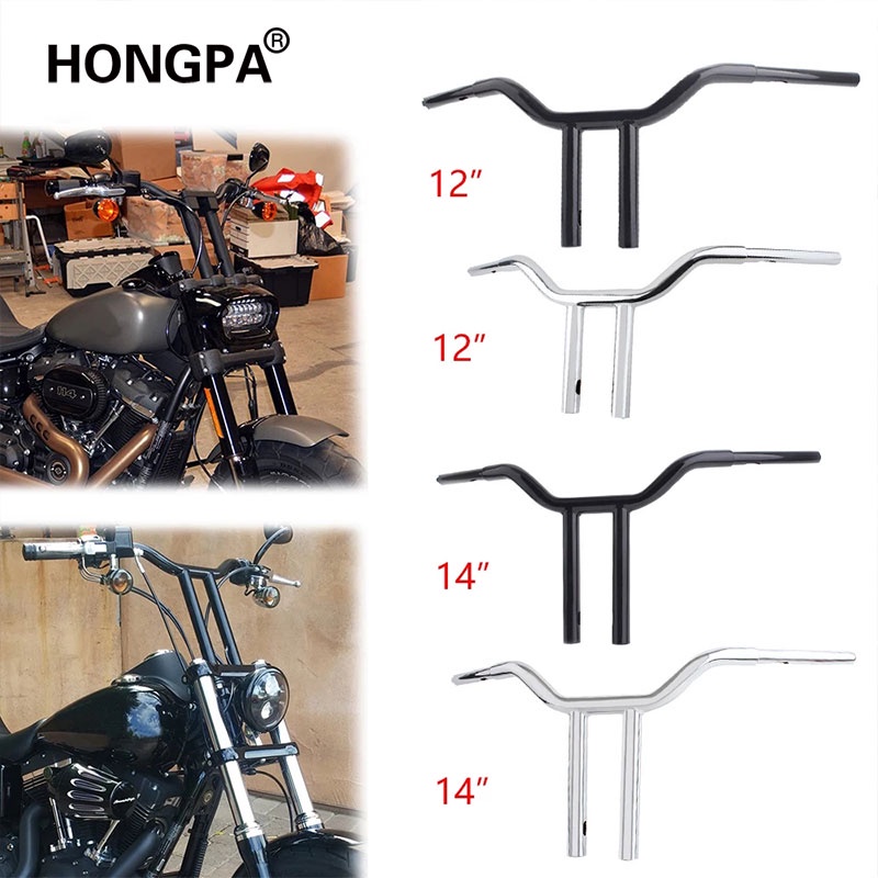 Motorcycle 12" 14" Rise TBars Handlebar Drag Bar For Harley Davidson