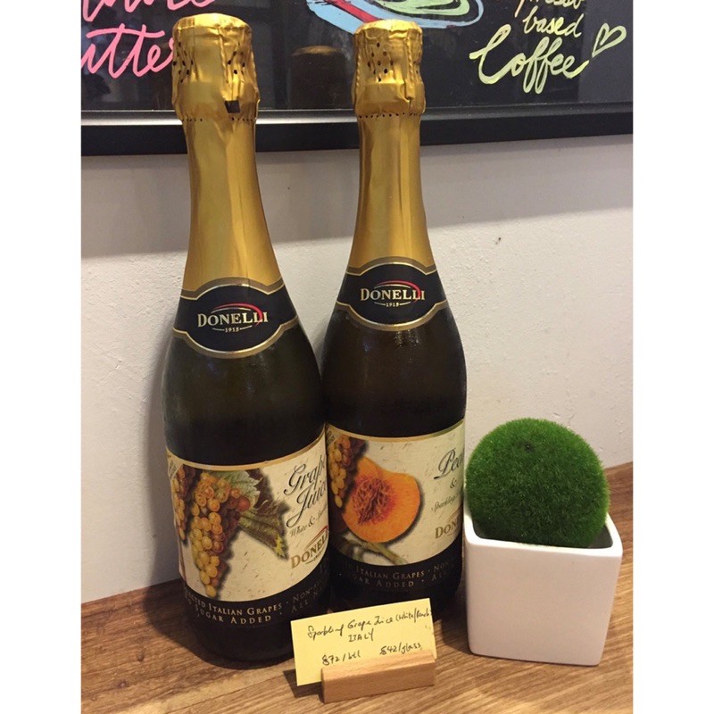 Donelli Sparkling Red Grape Juice or Sparkling Peach Grape Juice
