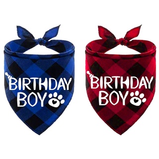 Boy and Girl Dog Birthday Bandana Pet Printed Necktie for Dog Birthday Party Supplies