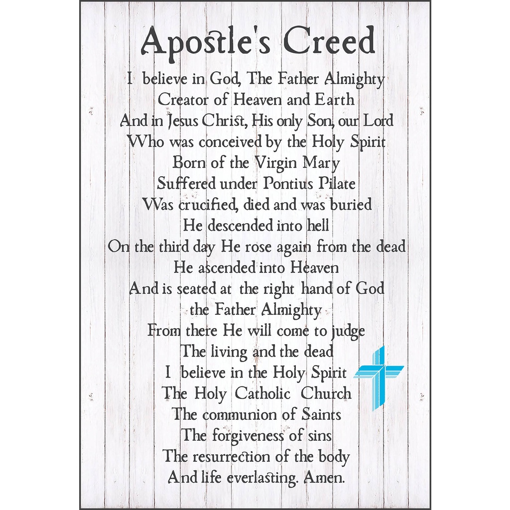 Apostle's Creed Prayer Bible Verse Wood Wall Decor Home Decor Rustic Retro Vintage 28cm x 41cm #2