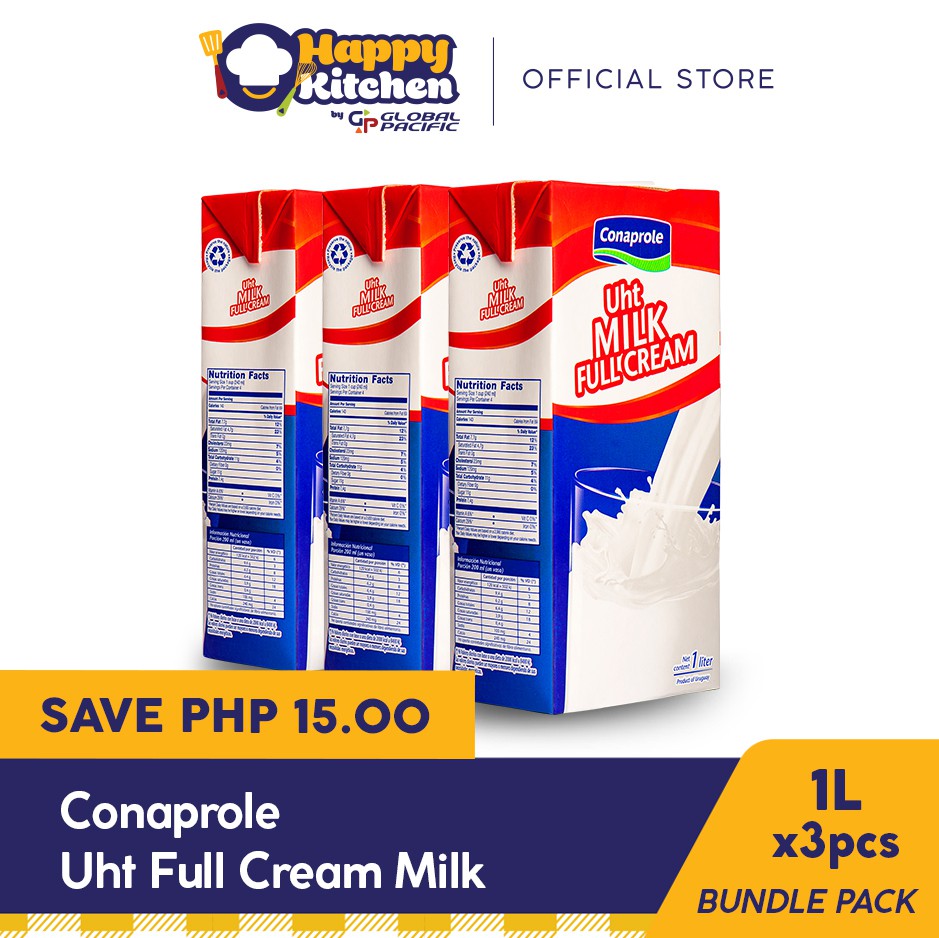 Conaprole UHT Full Cream Milk 1L Set of 3 | Shopee Philippines