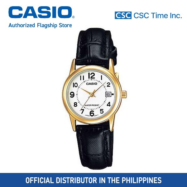 casio women's watch leather strap