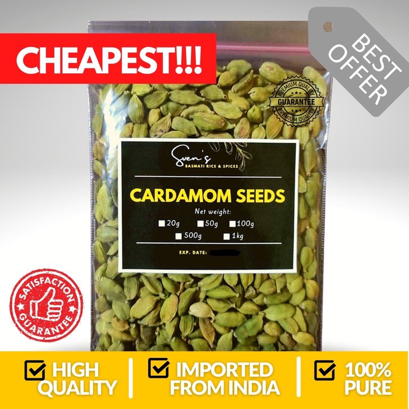 Authentic Cardamom Pods Whole Green Small Size 50 Grams Shopee