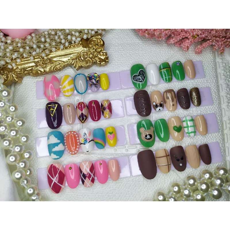 NailsxGrace Korean Inspired Presson nails Korean Fake nails Cute Fake Nails Shopee