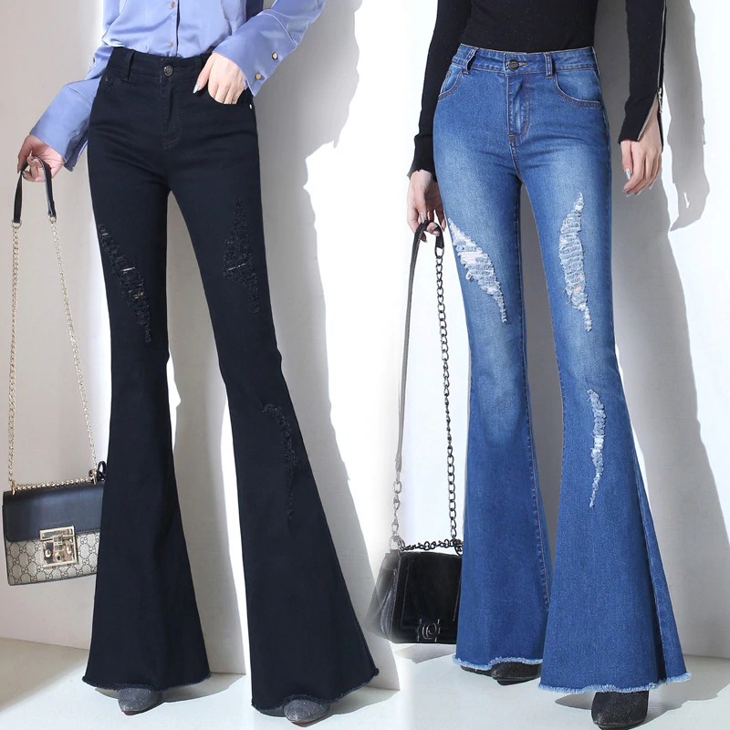 jeans that flare at the bottom