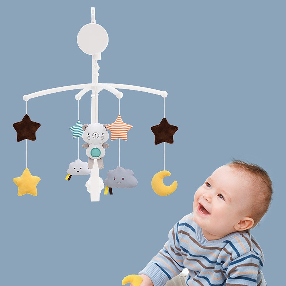 Baby Crib Holder Rattles Baby Toys Clockwork Music Box Bed Bell