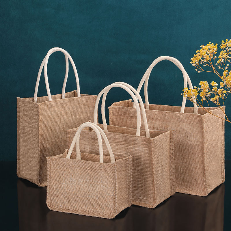 Burlap Tote Bag Environmentally Friendly Reusable Jute Bag Natural