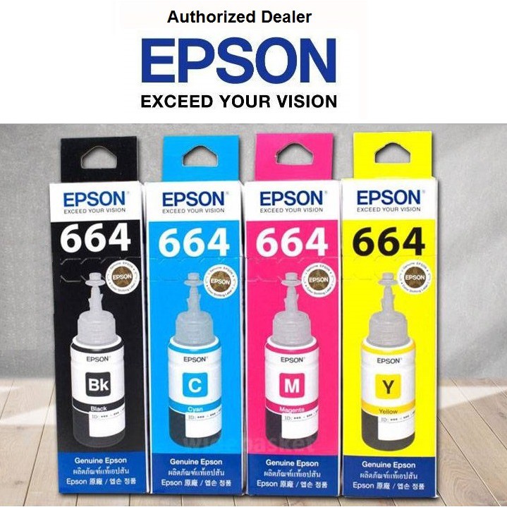 Genuine Epson T664 Ink L100 L110 L120 L310 L360 L380 L1300 L565 Tank Printer Black Color Cymk 1694