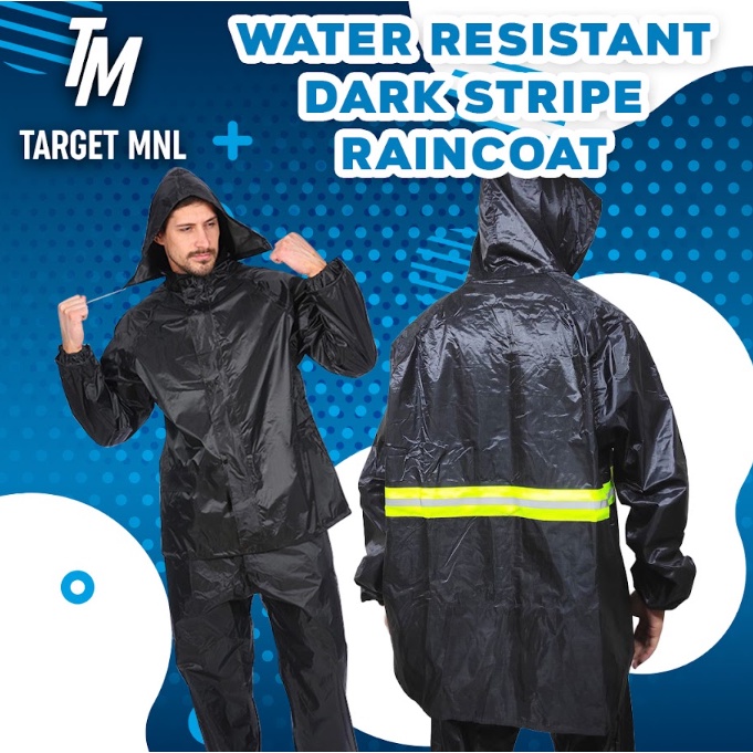 Waterproof Motorcycle Raincoat Set with Reflective Strip Suit Men Women
