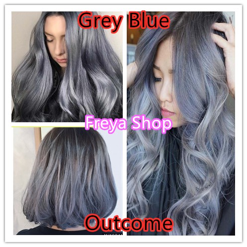  Grey Blue Hair Color with Oxidant Bleach Set (  Bremod  Permanent Hair Color ) | Shopee Philippines