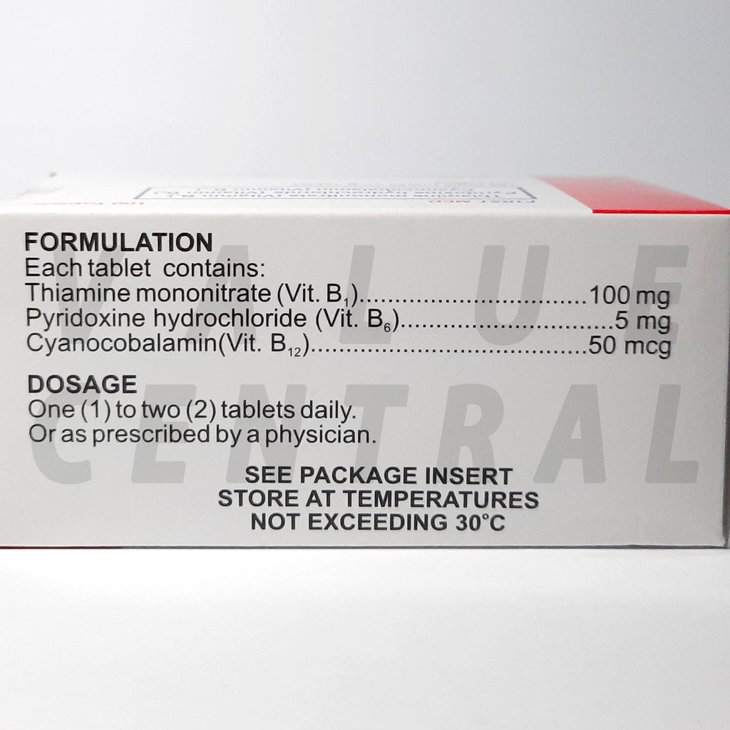 Vitamin B Complex B1 B6 B12 First Med 100 Tablets (June 2023 expiration) presyo ₱179