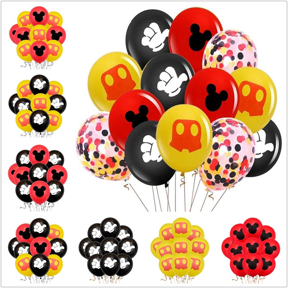 12pcs Mickey Theme Cartoon Minnie Mickey Latex Balloon Suit Wedding Birthday Party Decoration Combination Children S Birthday Party Supplies Shopee Philippines