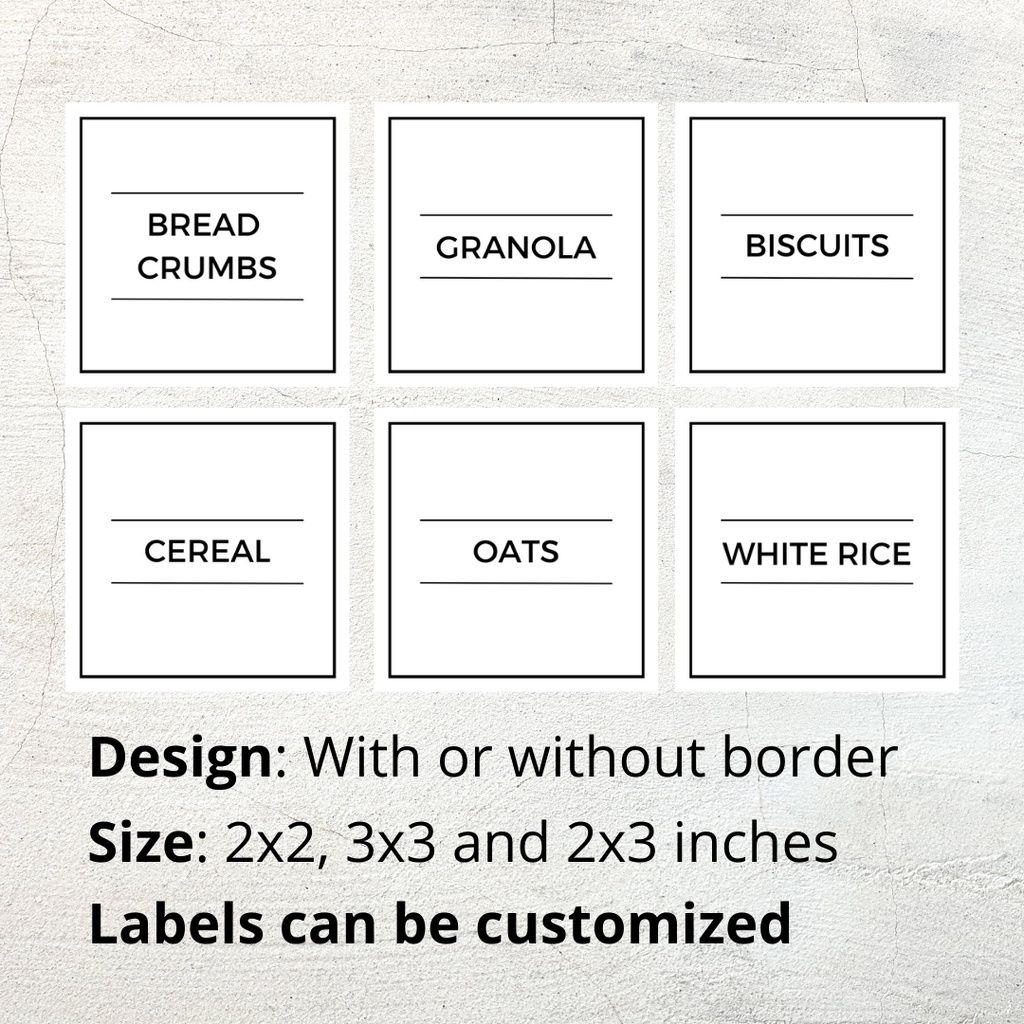 Waterproof KITCHEN PANTRY Labels Premium Vinyl Matte Sticker Shopee