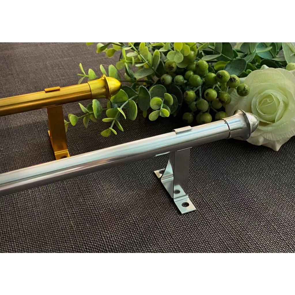 DML Curtain Rod Adjustable Telescopic Curtain Rod Set, Rod Home Decor