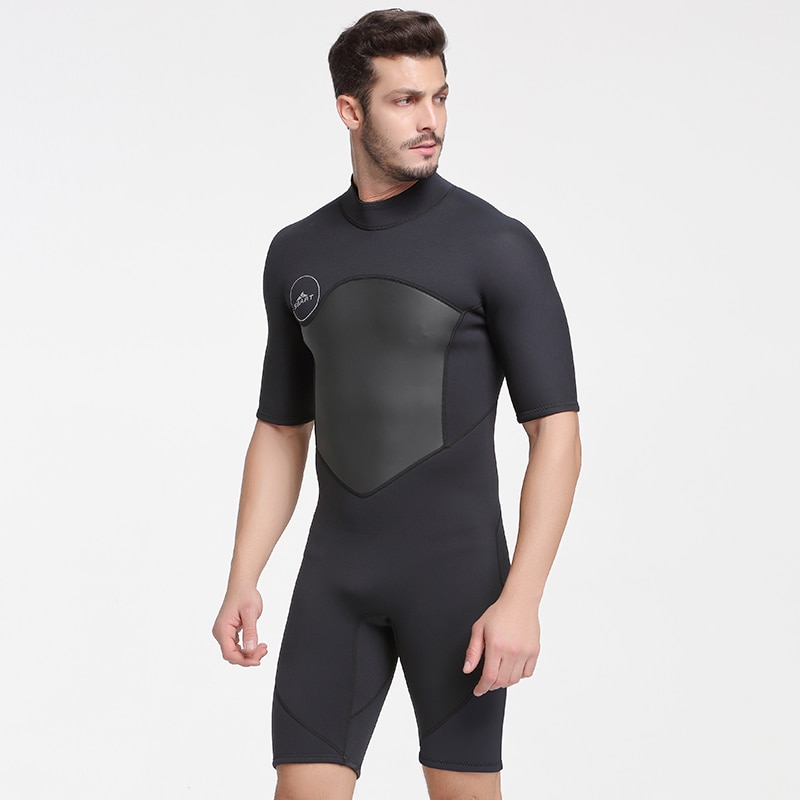SBART Men One-piece Diving Suit Short Sleeve Swimsuit Surfing Snorkeling Wetsuit Swimming Swimwear 