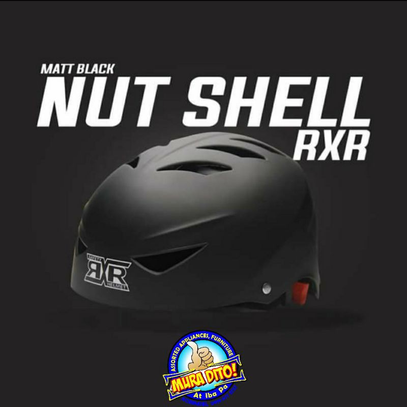 MATTE BLACK RXR NUTSHELL HELMET For BIKE and MOTORCYCLE HALF FACE