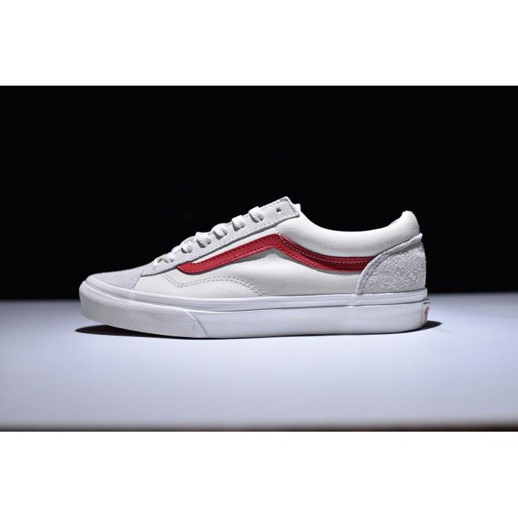 vans old skool marshmallow red stripe