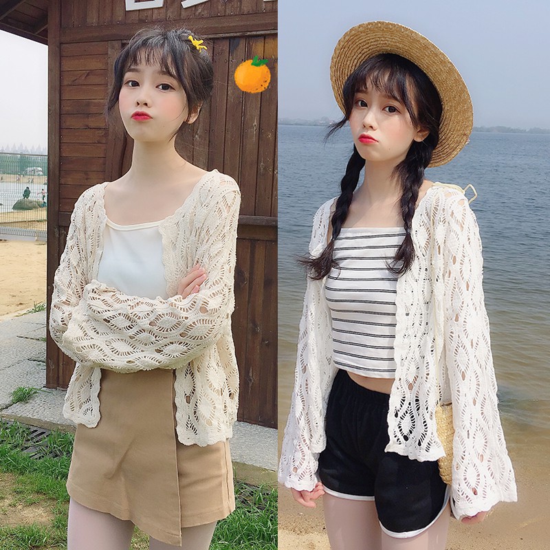 white beach cardigan