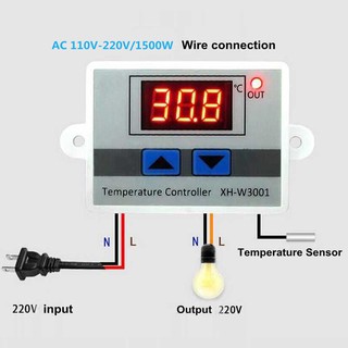 COD XH-W3001 Multifunction Digital Temperature Controller AC110-220V 1500W Thermostat Control Switch