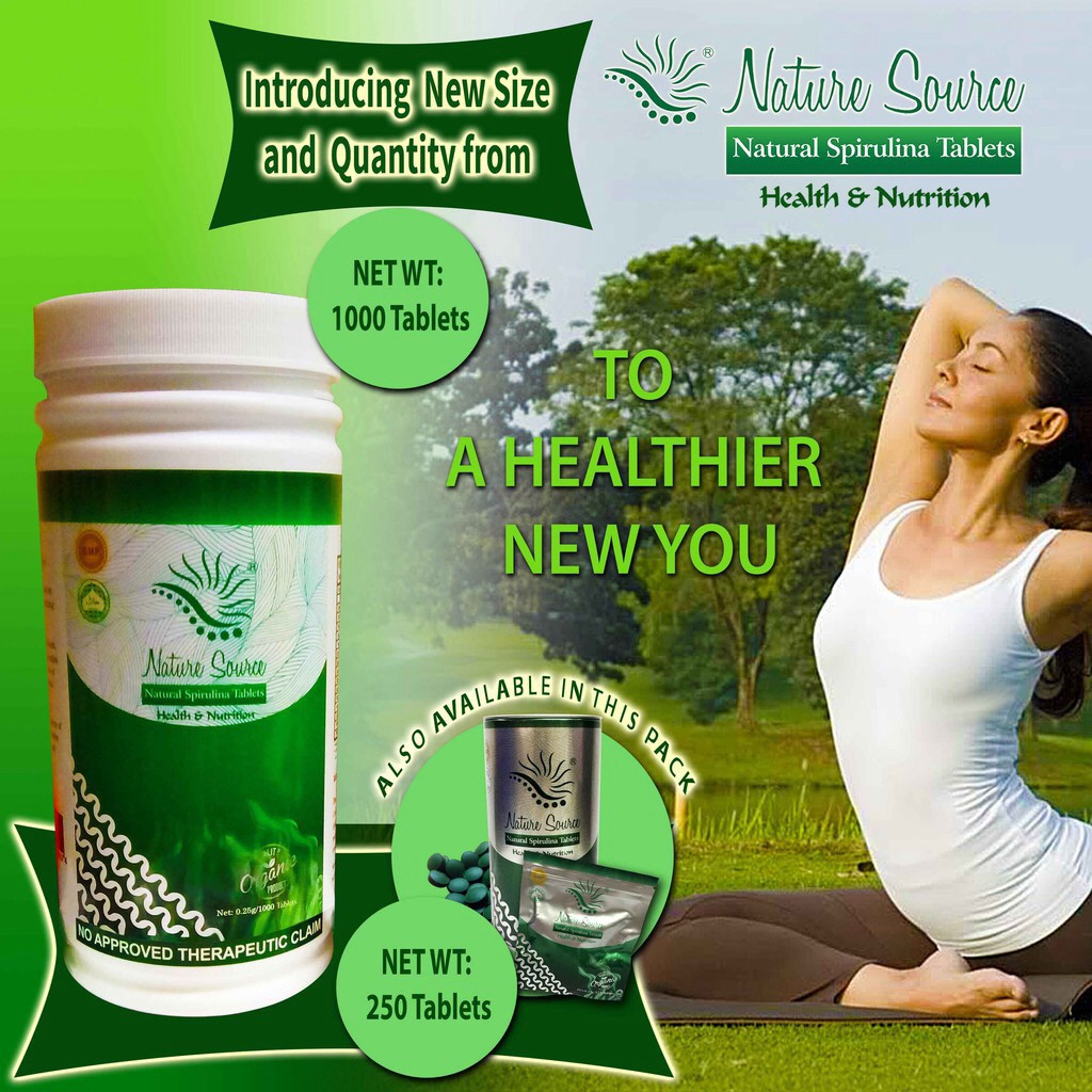 Nature Source Spirulina Tablets Healt & Nutrition 1000tab. Shopee