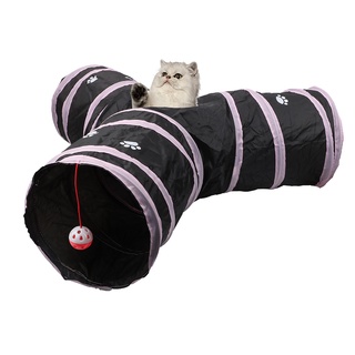 Play Tubes Balls Foldable Storage Funny Pet Cat Tunnel 3 Holes Kitten Toys 2 Colors Tunnel Tubes