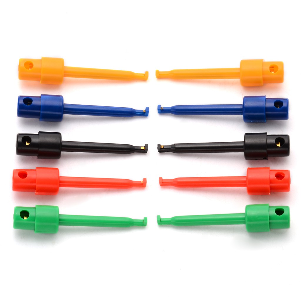 10pcs 1.7'' Multimeter Lead Wire Kit Test Hook Clip Grabbers Test Probe SMT SMD 