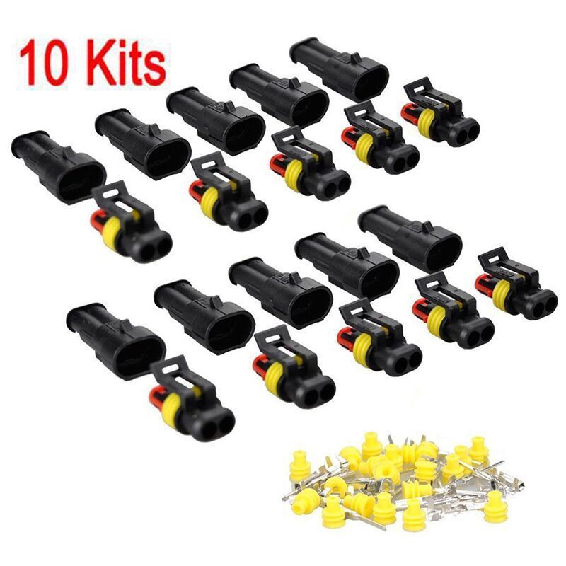 20pc/Set 2 Pin Way Car Auto Waterproof Electrical Connector Plug Socket Wire Kit Shopee