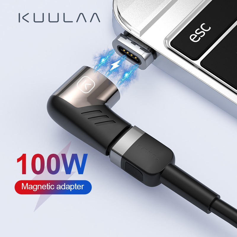 Kuulaa 100w Magnetic Usb Type C Adapter For Macbook Pro Elbow Charge Connector Huawei Magnet Usb 9886