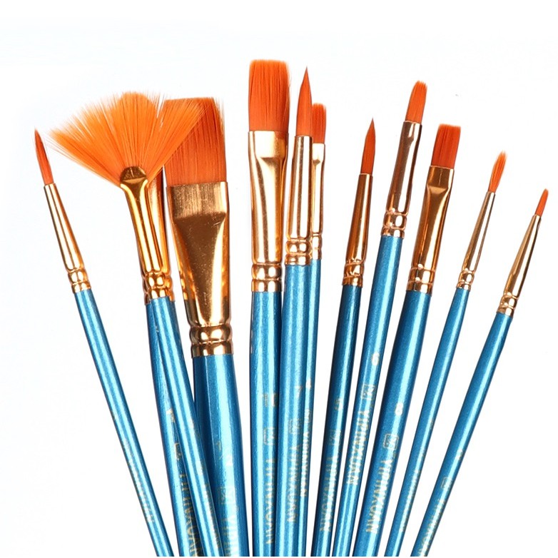 Blue Handle 12pcs Quality Artist Brush | Shopee Philippines