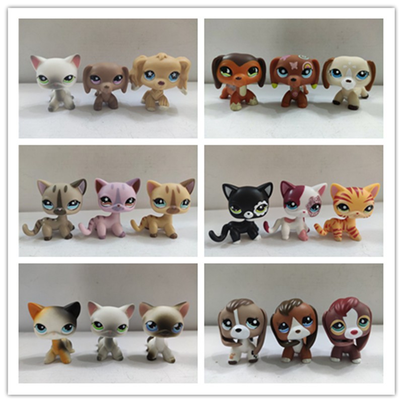 3pcs/lot  Littlest Pet Shop LPS Figure Dog Cat Animals Different Figure Random 