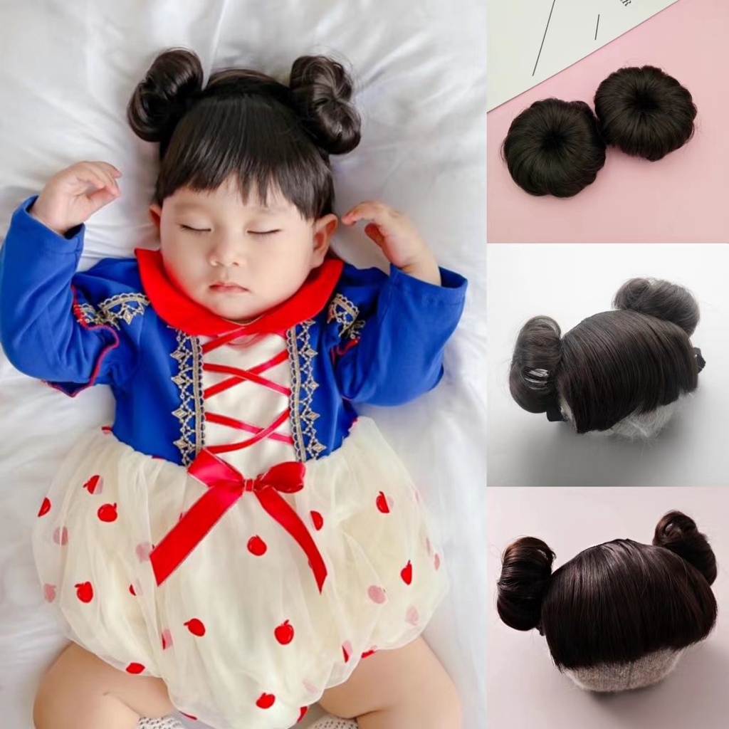 Baby wigs, bang children's ball head wigs,kids foreign style fake bangs hair accessories, baby