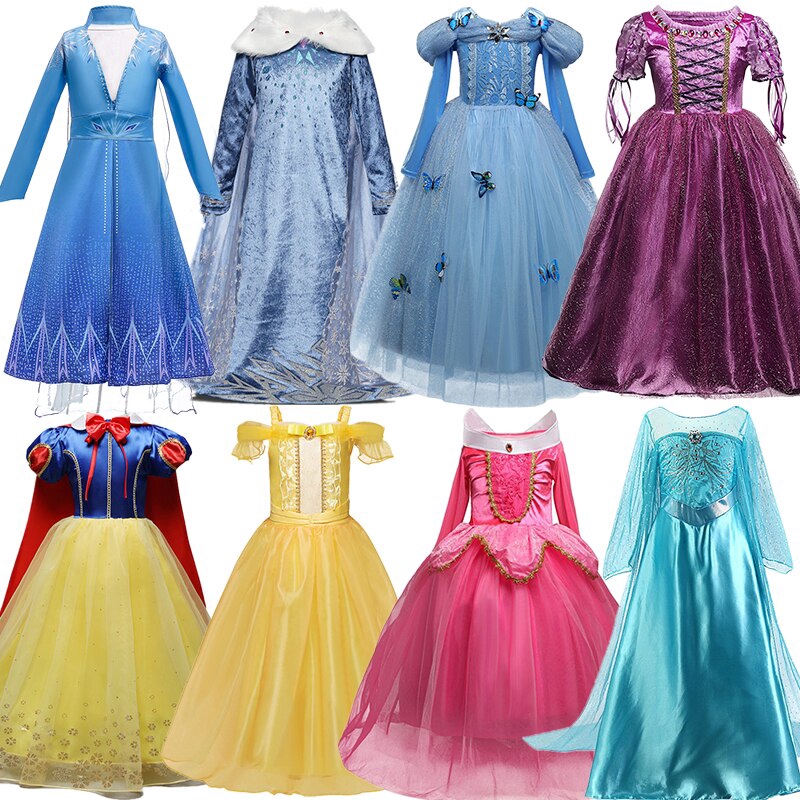 NNJXD Fancy Girl Party Dress Rapunzel Cinderella Anna Cosplay Custome ...