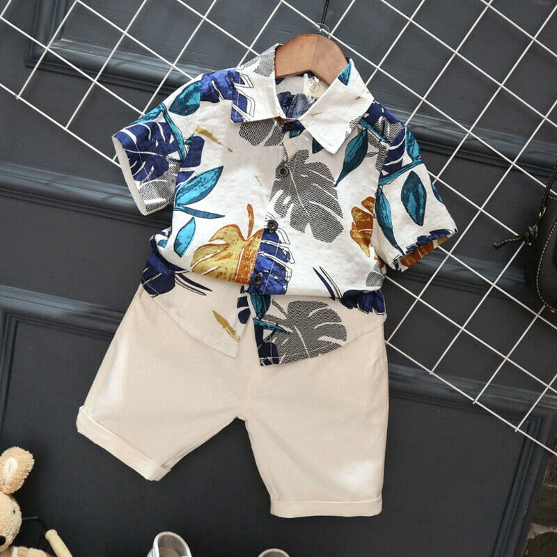 ☀Ready Stock☀16 years Baby Boy Summer Clothes Sets Hawaiian Shirt and