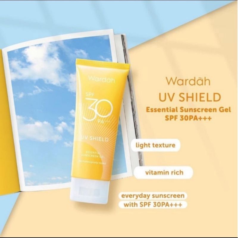 Wardah UV Shield Essential Sunscreen Gel Sunblock SPF 30 50 PA++ 40ml ...