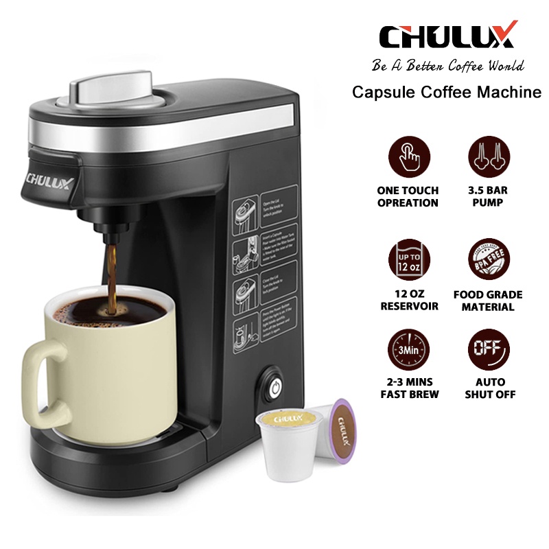 CHULUX Capsule Coffee Maker MultiFunction 12oz Fast Brewing Coffee