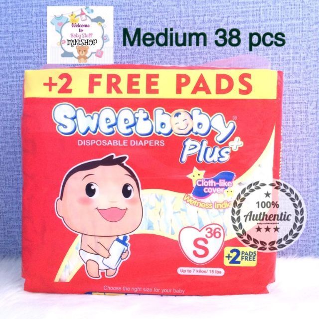 Sweetbaby diaper small 36pcs + 2 free 