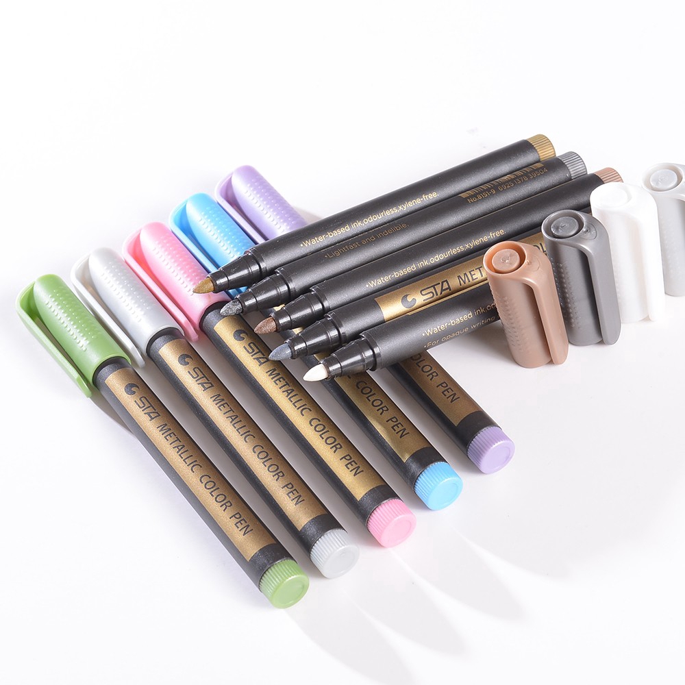 1Pc STA 10 Colors Metallic Permanent Paint Marker Pen Shopee Philippines