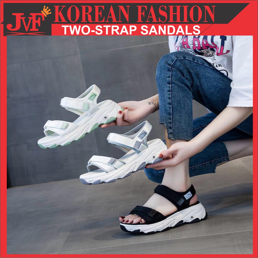 New Korean Style Trendy Two Strap fashion Sandals S765 Shopee