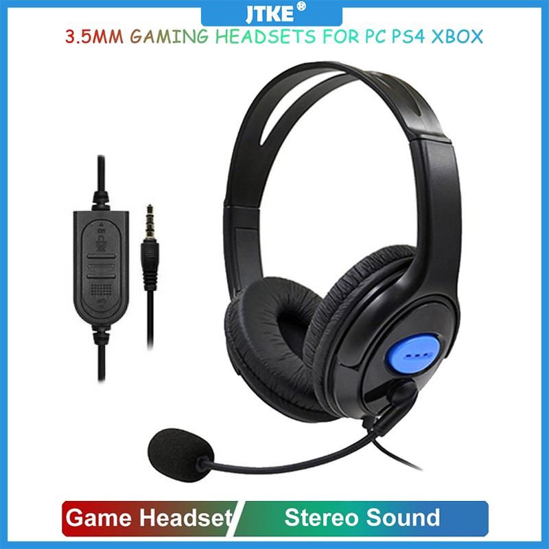 JTKE PS4 Wired Gaming Headphone 3.5mm Stereo Game Headset With Mic For