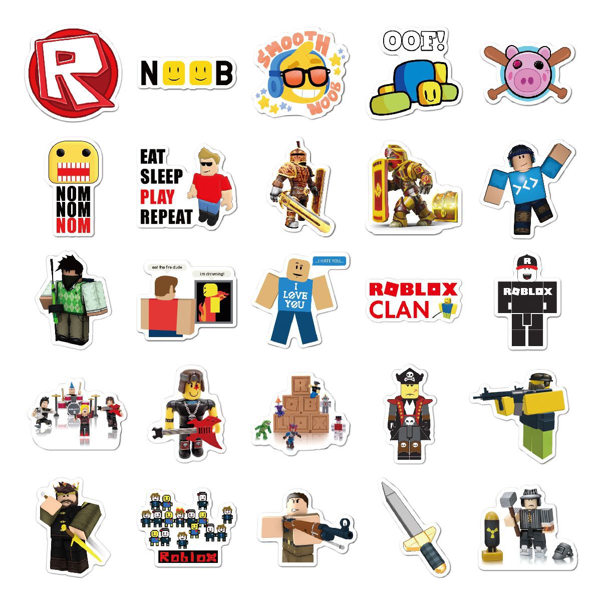 Vinyl Waterproof Stickers For Laptop Bumper Skateboard Water Bottles Computer Phone Anime Roblox Stickers For Kids Teens Roblox Stickers 50 Pcs Roblox Skins Decals 321 Computers Accessories - roblox backpack decal