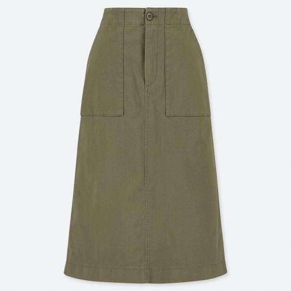 uniqlo green skirt