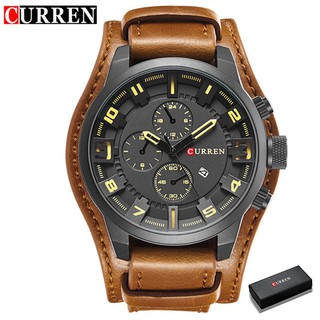 Curren Men's Watch Quartz Fashion Leather Waterproof Watches with Box 8225 #1