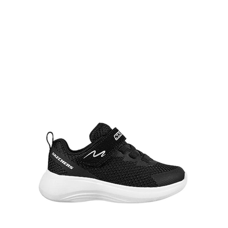 SKECHERS SELECTORS BOYS'S SNEAKERS - BLACK TEXTILE/ WHITE TRIM