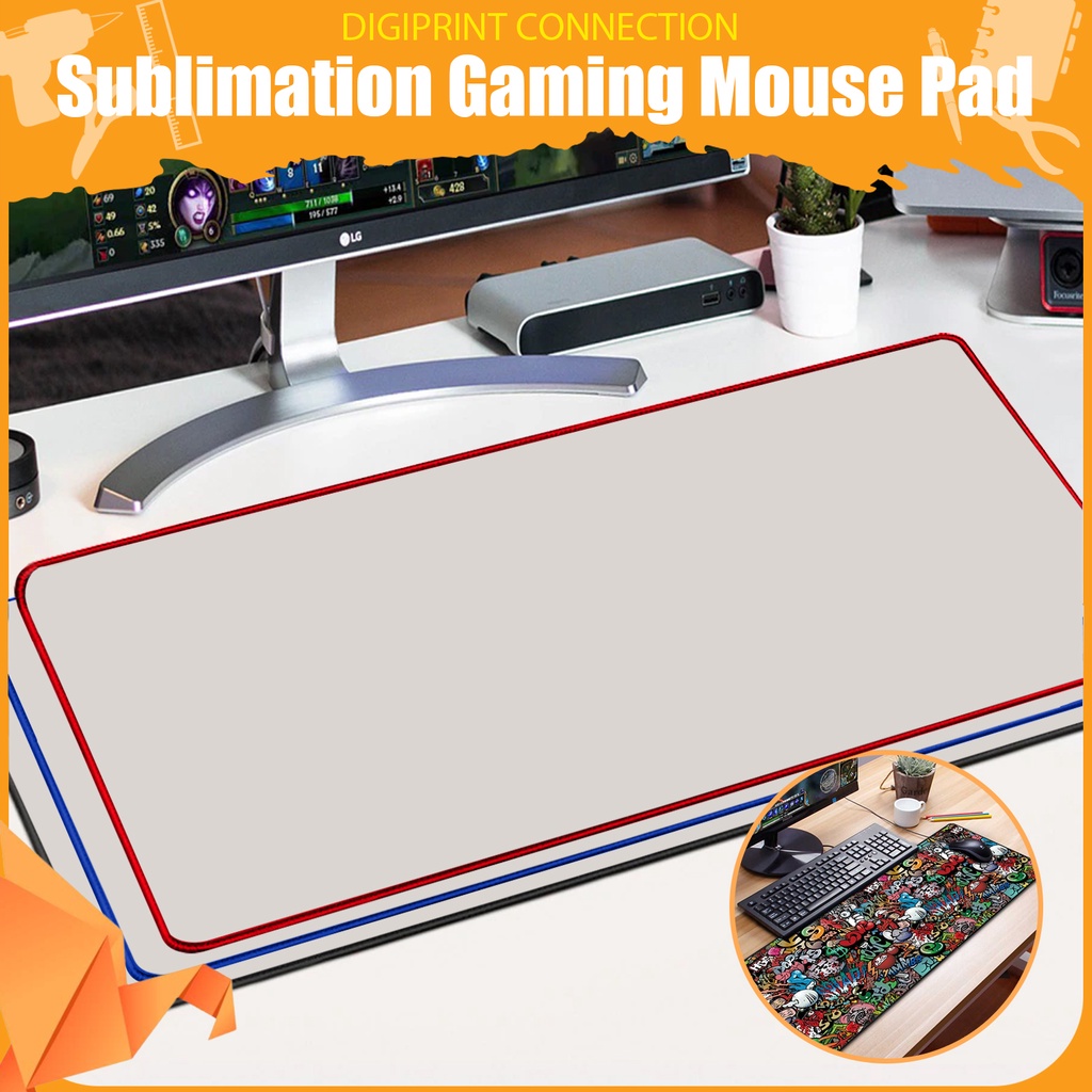 Sublimation Gaming Mouse Pad Red Blue Black Lining 70cm x 30cm x 3mm Shopee Philippines