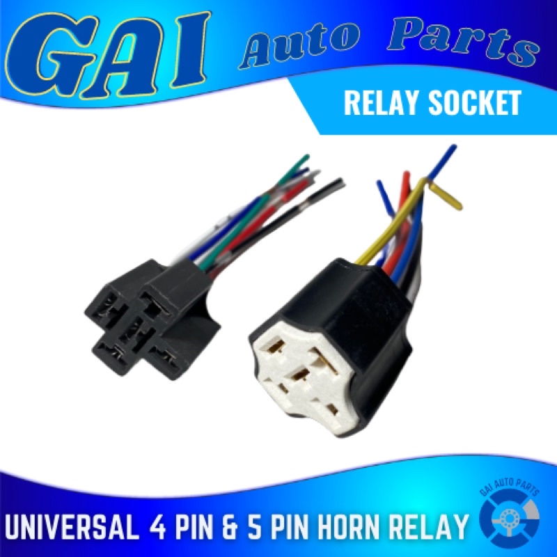 Universal 4 Pin and 5 Pin Horn Relay Socket (Plastic / Rubber) Shopee