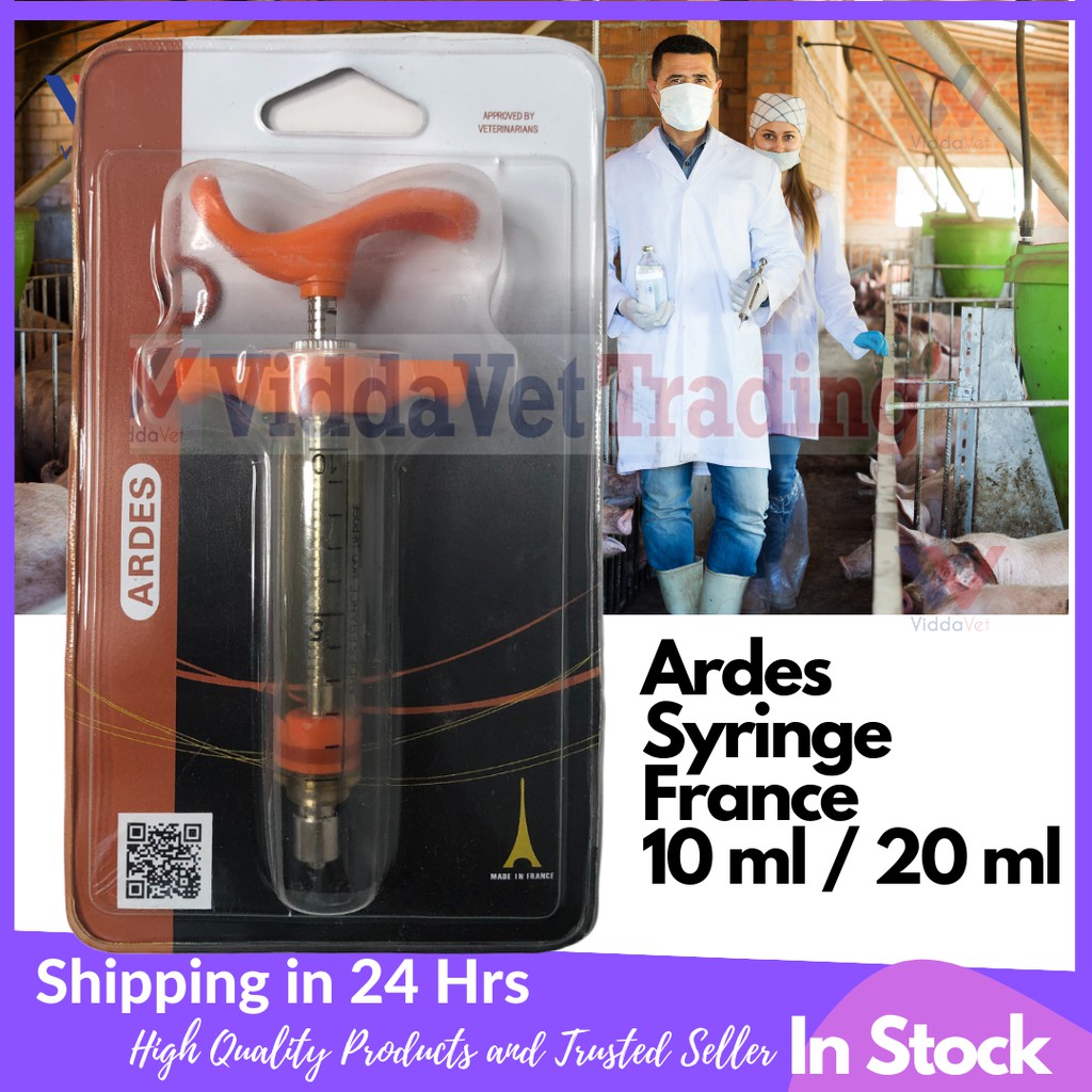Ardes France Imported Fiberglass s.y.ri.n.ge 10ml/20ml for livestock pigs cattle chicken goat sheep