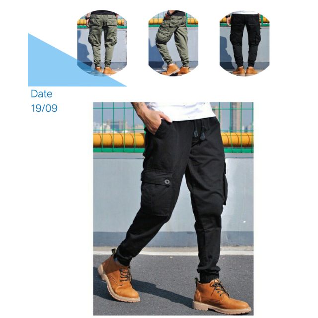 navy blue cargo joggers mens