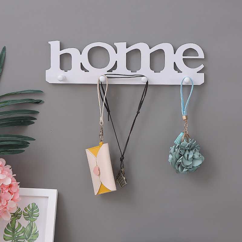 Wall Mounted Key Holder Key Chain Rack Hanger with 4 Hooks Multiple ...