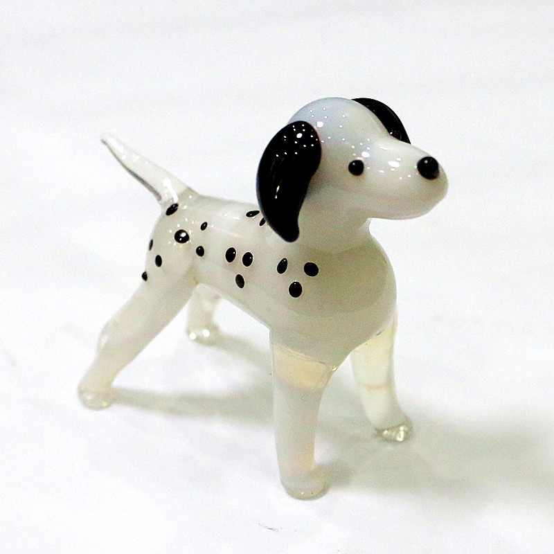 Mini Murano Glass Dog Figurines Crafts Ornaments Cute Vivid Cartoon